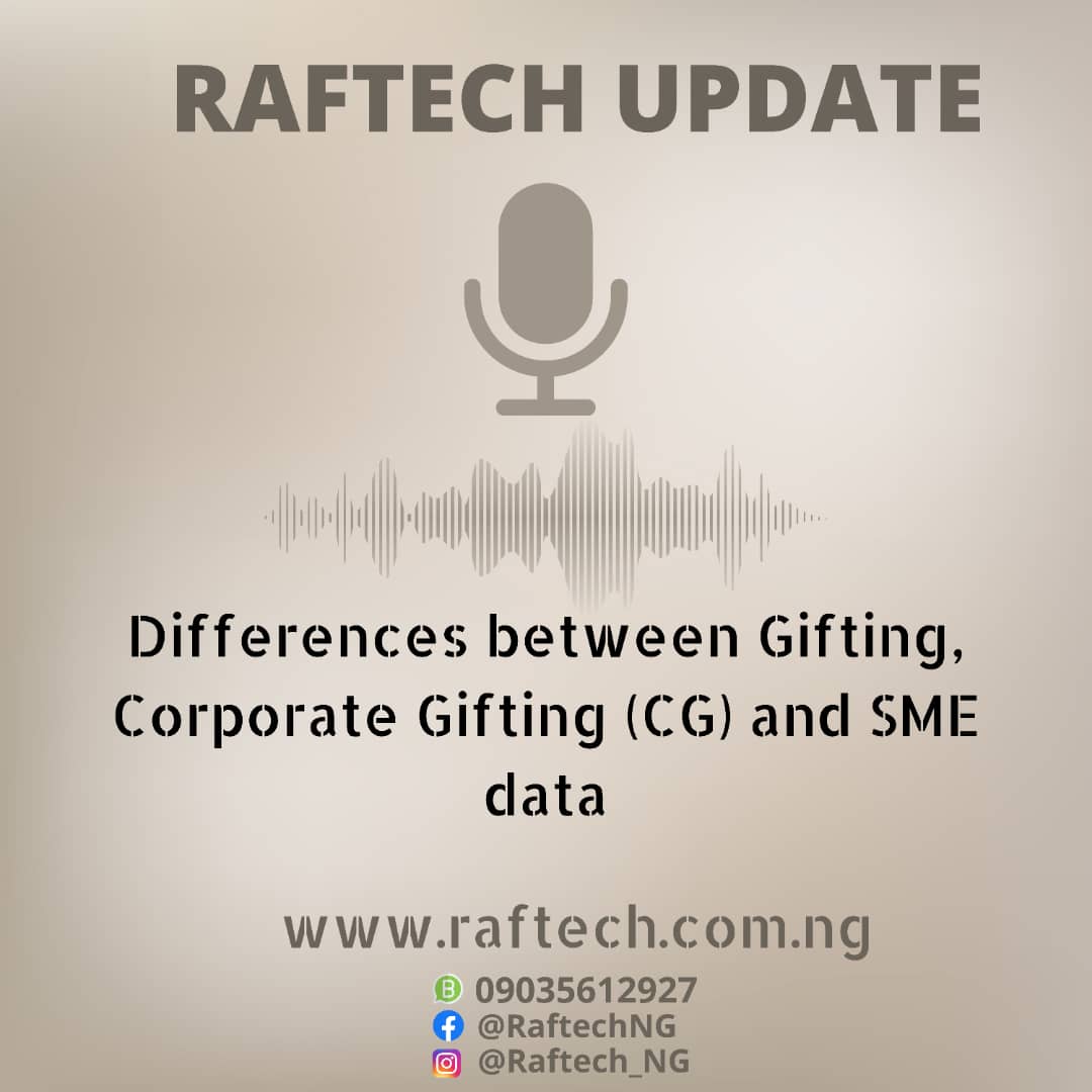 Data: Differences between Corporate Gifting (CG), Gifting and SME data
